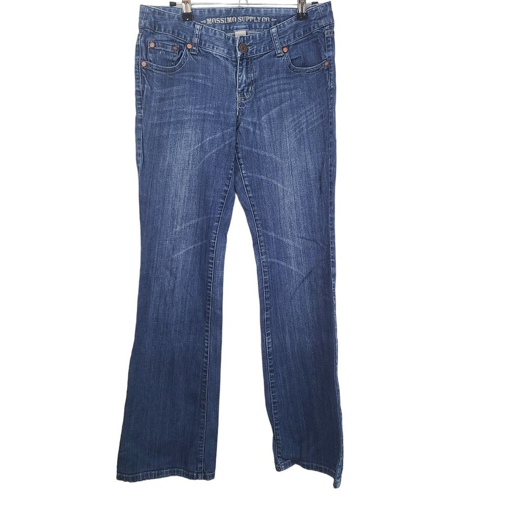 Mossimo Supply Co Womens Blue Denim Straight Jeans Size 7 Pants Low Rise Pants
